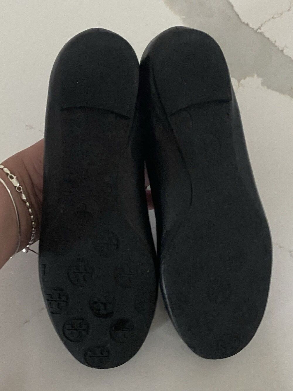 Tory Burch Black Reva Leather Ballet Flats Size 6 - Picture 4 of 5